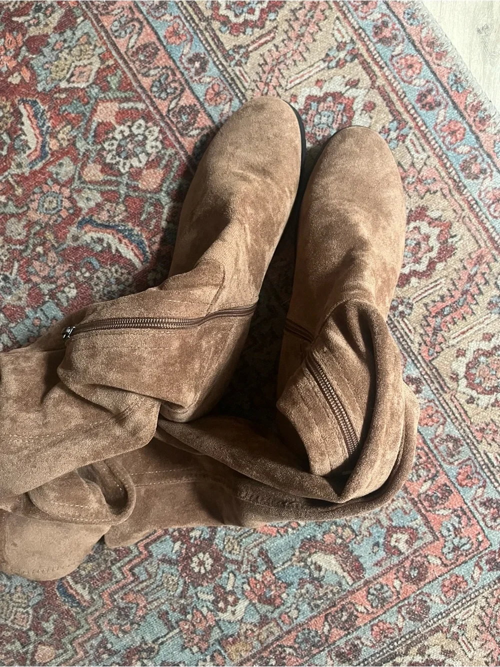 Over-the-Knee Sueded Boots in Brown
